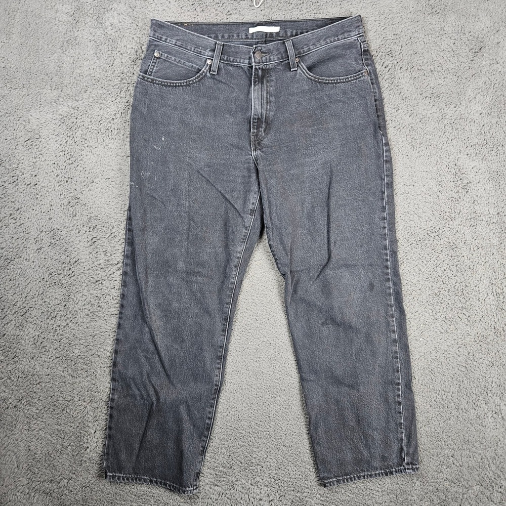 Levis 94 Baggy Jeans Womens 33 Black Wash Straight Leg Relaxed Fit Denim